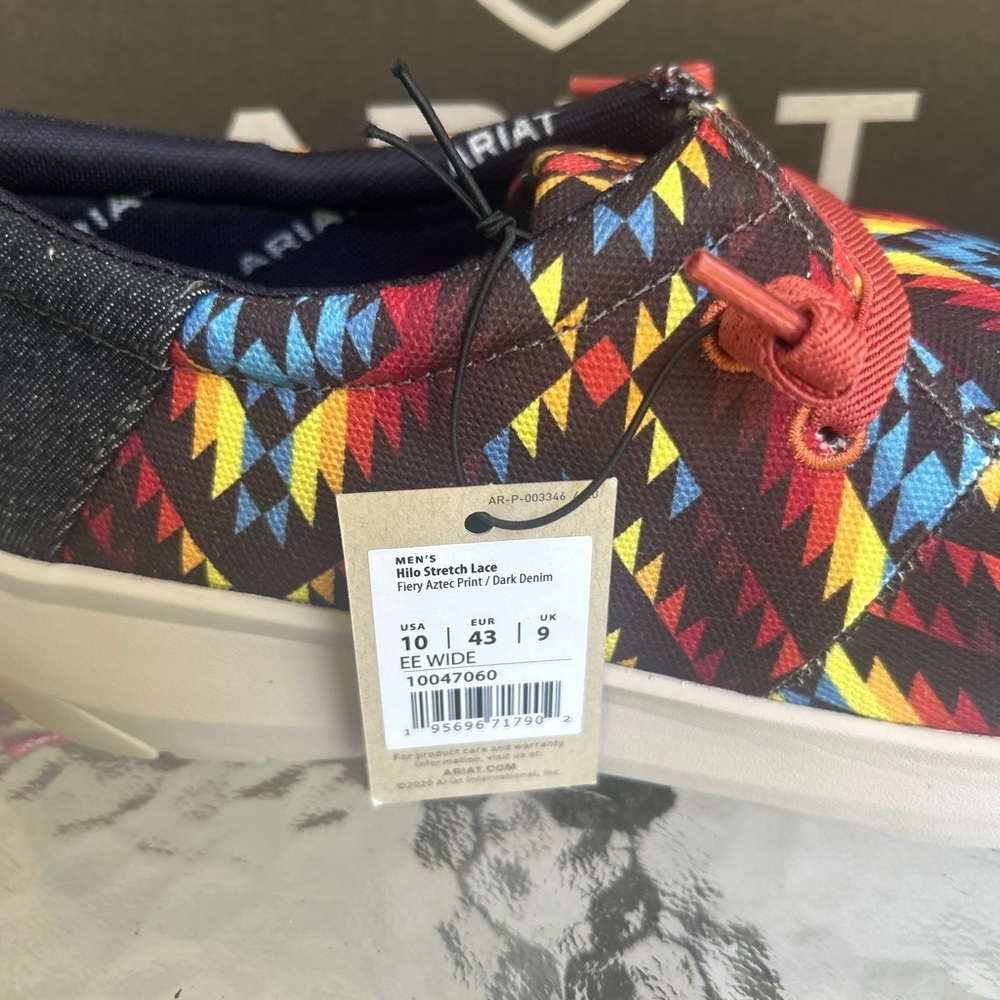 NWT- Ariat- Multicolor Mens size 10W slip ons - Picture 2 of 7